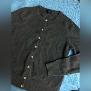 Quince Mongolian Cashmere Cardigan Sweater in Brown
